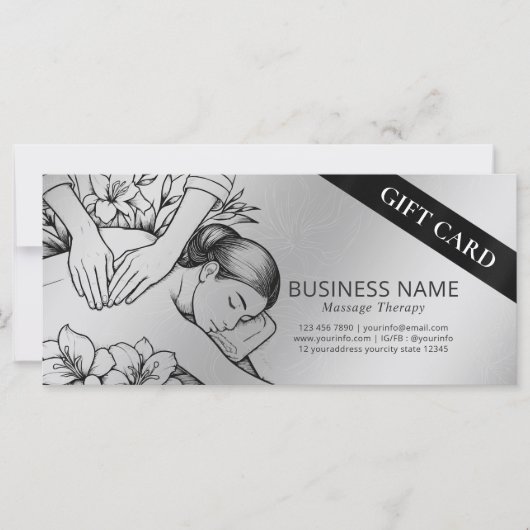 Carte Massage Thérapie Guérison Mains Énergie Spa Bien-ê (Devant)