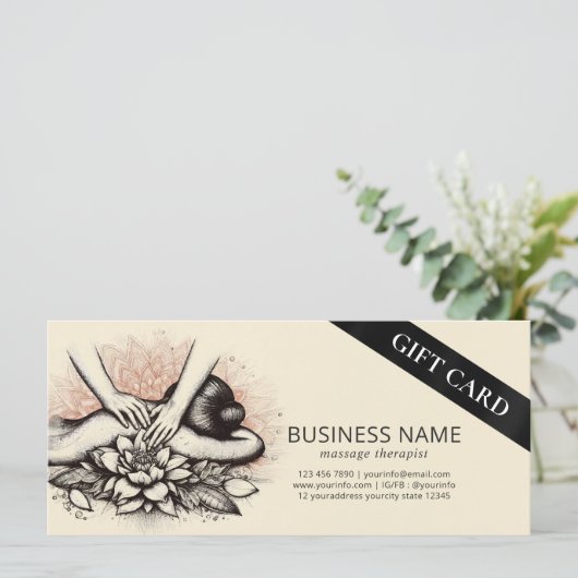 Carte Massage Thérapie Guérison Mains Énergie Spa Bien-ê (Debout devant)