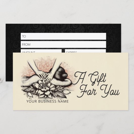 Carte Massage Thérapie Guérison Mains Énergie Spa Bien-ê (Devant / Derrière)