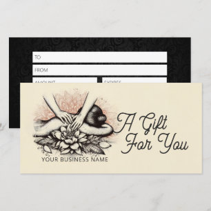 Carte Massage Thérapie Guérison Mains Énergie Spa Bien-ê