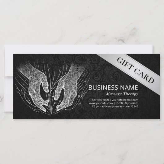 Carte Massage Thérapie Guérison Mains Énergie Spa Bien-ê (Devant)