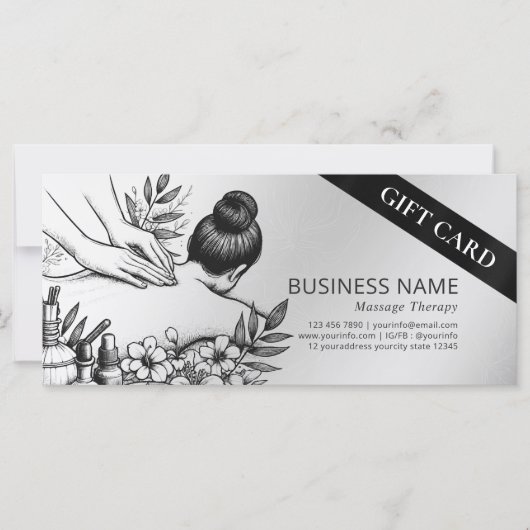 Carte Massage Thérapie Guérison Mains Énergie Spa Bien-ê (Devant)