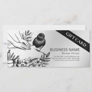 Carte Massage Thérapie Guérison Mains Énergie Spa Bien-ê