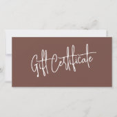 Carte Massage Therapist Terracotta Gift Certificates (Devant)