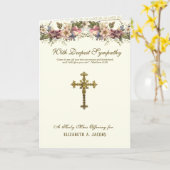 Carte Masse De Sympathie Catholique Offrant Crucifix Flo (Fleur jaune)