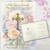 Carte Masse De Sympathie Catholique Offrant Crucifix Flo