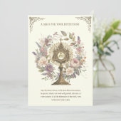 Carte Masse Offrir Floral Divine Loue l'Eucharistie (Debout devant)