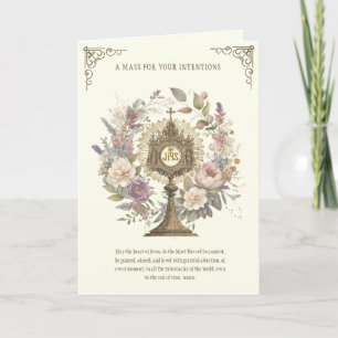 Carte Masse Offrir Floral Divine Loue l'Eucharistie