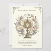 Carte Masse Offrir Floral Divine Loue l'Eucharistie (Devant)