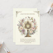 Carte Masse Offrir Floral Divine Loue l'Eucharistie (Devant/Arrière en situation)