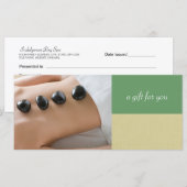 Carte Massothérapeute ou Spa de jour Certificat-cadeau (Devant / Derrière)
