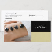 Carte Massothérapeute ou Spa de jour Certificat-cadeau (Devant / Derrière)