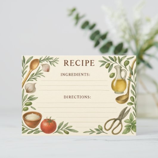 Carte Masterpiece of Tuscany Recipe Card (Debout devant)