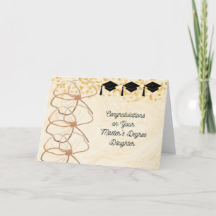 Carte Master's Degree Card pour fille avec or Rose