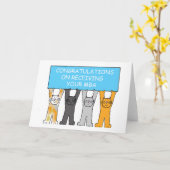 Carte Masters Degree Félicitations Cartoon Cats (Fleur jaune)