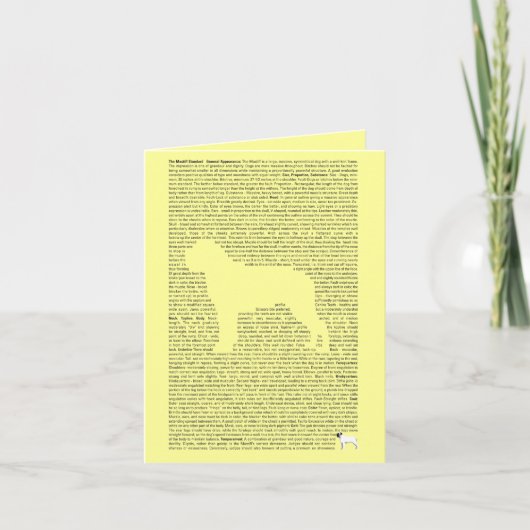 Carte Mastiff AKC Breed Standard Card (Devant)