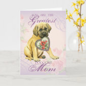 Carte Mastiff Hearts Maman (Fleur jaune)