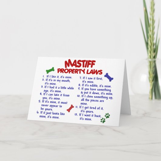 Carte MASTIFF - Lois sur les biens 2 (Devant)