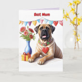 Carte Mastiff lors d'une fête (Fleur jaune)