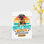 Carte Mastiff Lover Funny Mastiff Dog Retro  (Fleur jaune)