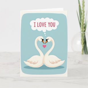 Carte Mat Romantique Cygnes Amour