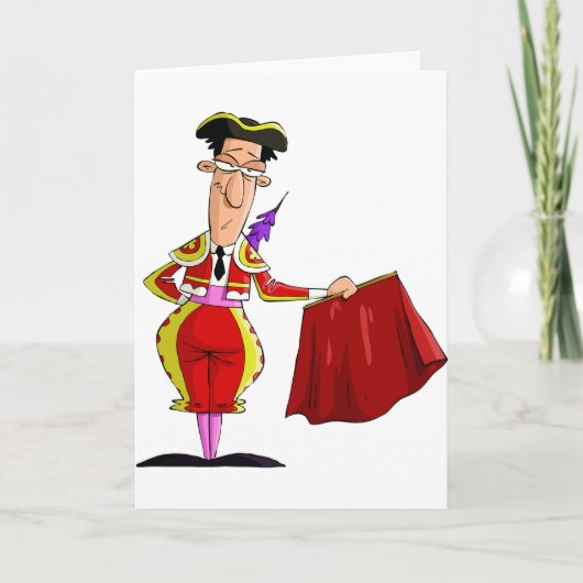 Carte Matador with Red Cape Spanish Bullfighter (Devant)