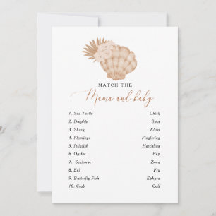 Carte Match the Mama and Baby Seashell Baby shower Games