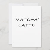 Carte Matcha latte - minimalistic typography card (Devant)