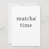 Carte Matcha time - minimalistic typography card (Devant)
