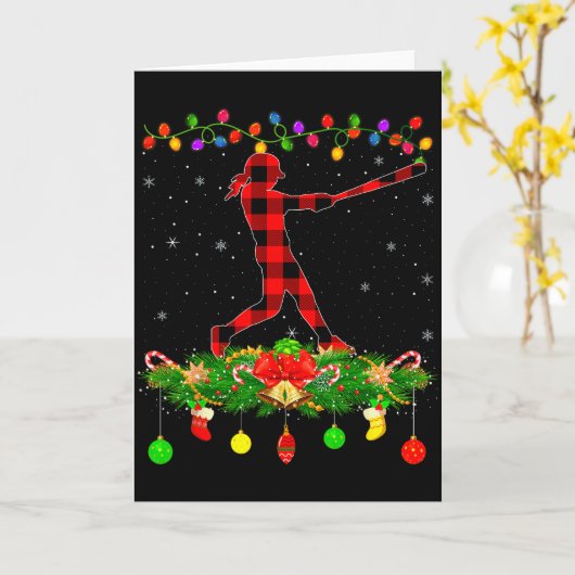 Carte Matching Buffalo Plaid Softball Srts Christmas Paj (Fleur jaune)
