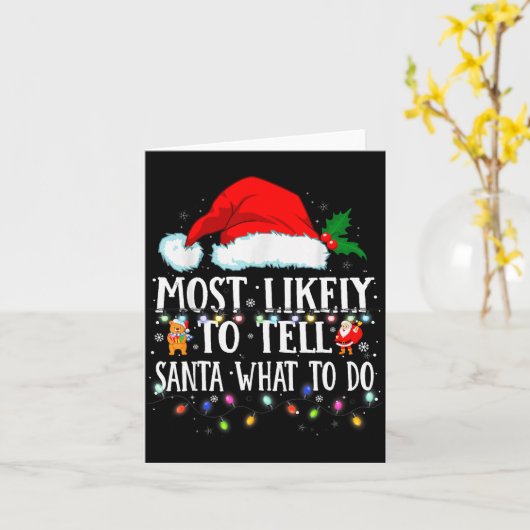 Carte Matching Christmas Pjs Most Likely To Tell Santa W (Fleur jaune)