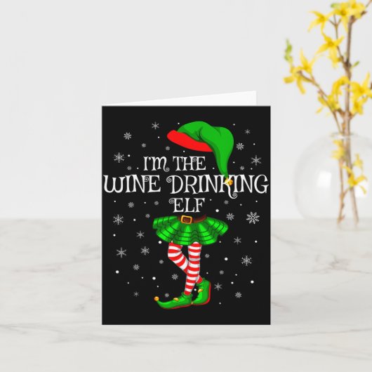 Carte Matching Family Group I'm The Wine Drinking Elf Ch (Fleur jaune)