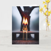 Carte Matchsticks Anniversaires En Feu (Fleur jaune)