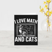 Carte Math Cat Lover Funny Math Teacher I Love Math And  (Fleur jaune)