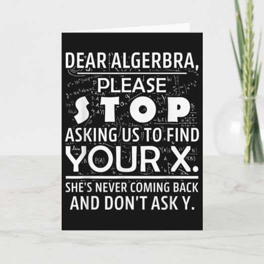 Carte Math drôle pour les amateurs de maths Nerd Nerdy H (Devant)