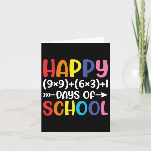 Carte Math Formula 100 Jours De L'École Amusants Math En (Devant)
