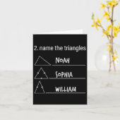 Carte Math Humour Funny Nom Les Triangles Noah Sophia Wi (Fleur jaune)