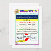 Carte Math Notes d'escomptes (Devant / Derrière)