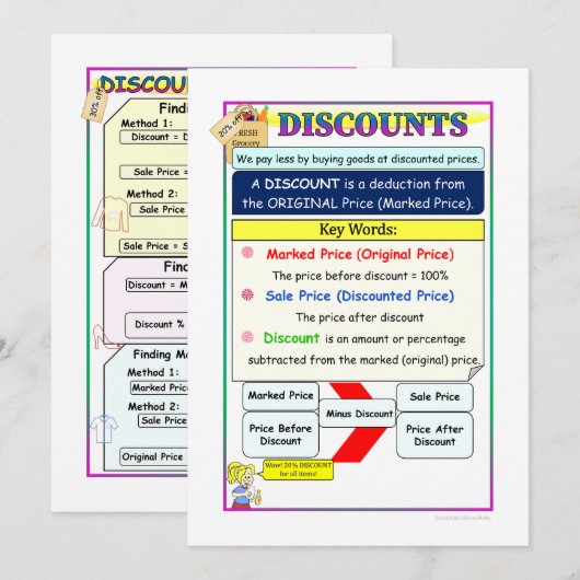 Carte Math Notes d'escomptes (Devant / Derrière)