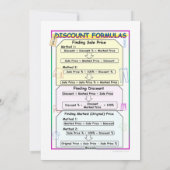 Carte Math Notes d'escomptes (Dos)