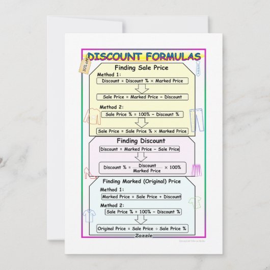 Carte Math Notes d'escomptes (Dos)