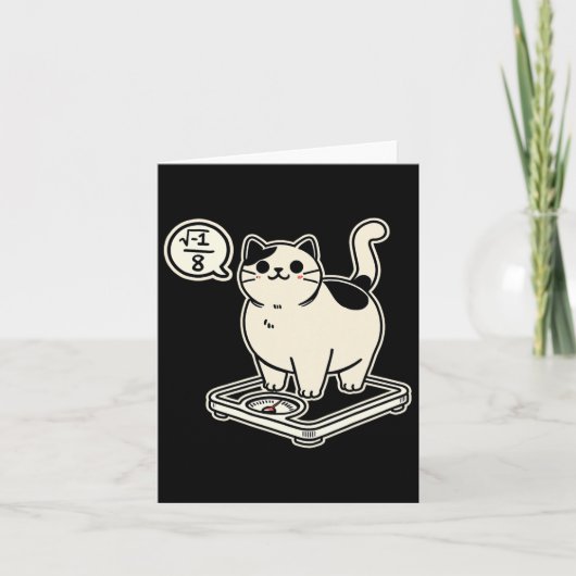 Carte Math Pun Cat i Overate I Plus de 8 Funny Enseignan (Devant)