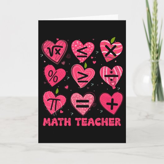 Carte Math Saint-Valentin Professeur Math Symboles Arith (Devant)