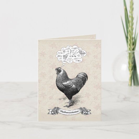 Carte Mathemachicken Funny Math Poulet de poulet Plaisan (Devant)
