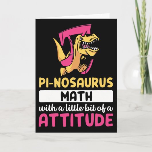 Carte Mathématiques Pi Mathématiques Dinosaure Dino Jour (Devant)
