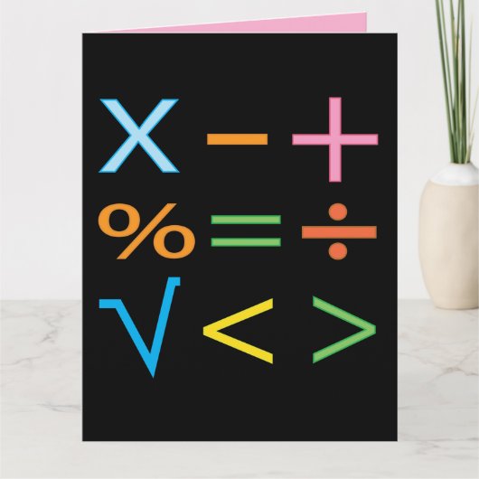 Carte Mathématiques Symbole mathématique Math (Devant)