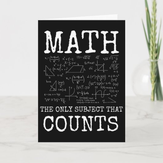 Carte Maths La Seule Matière Qui Compte Professeur Drôle (Devant)