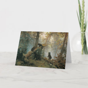 Carte Matin dans une forêt de pins