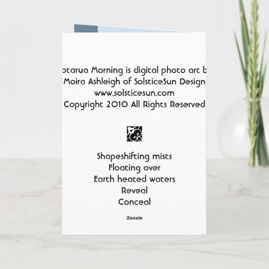 Carte Matin de Rotarua (Dos)