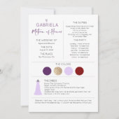 Carte Matron d'honneur Proposition et information (Devant)